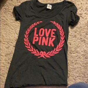 Pink sequined logo t shirt